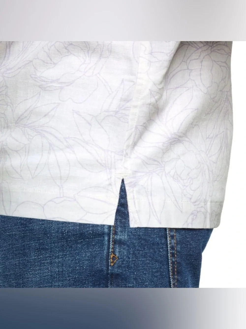 Gap Men's Short Sleeve Button-Up Linen Shirt White Size XL - Picture 13 of 16